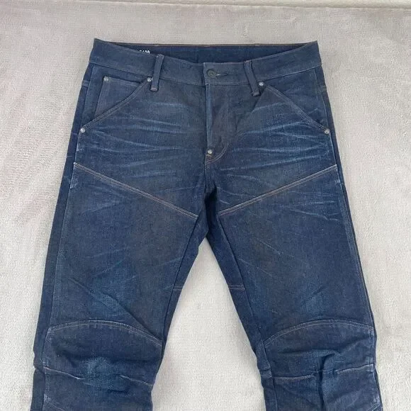 G-Star Raw Jeans Men 32x31 Blue 3D Slim Fit Button Fly Articulated Knees‎ 5620